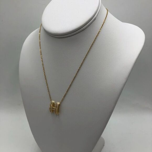 18K Gold Plated Women's Initial Letter H Cubic Zirconia Necklace Waterproof - Picture 6 of 13